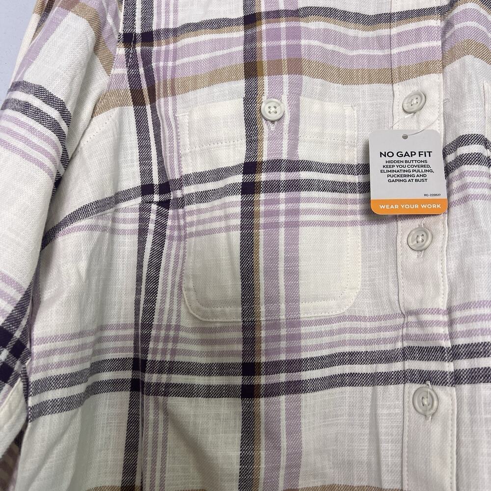 NWT Ridgecut Women's Tough wear Plaid Button Up Shirt Sz M Everyday - Picture 5 of 13